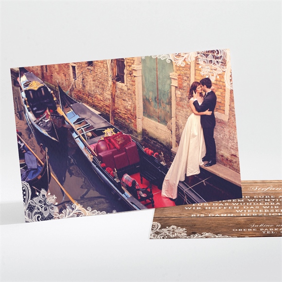 Dankeskarte Hochzeit Holzig ref.N111108