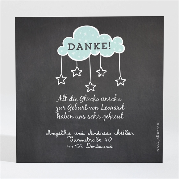 Dankeskarte Geburt Schiefertafel Origami ref.N3001077