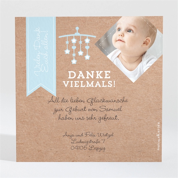Dankeskarte Geburt T.Nr. N3001084 auf meinekarten.de von Geburtskarte T.Nr.N33032 meinekarten.de