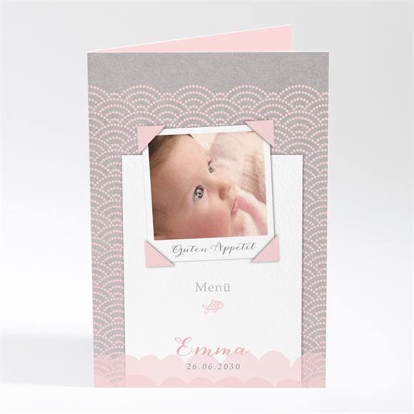 Menükarte Taufe Matrose in Rosa ref.N401675
