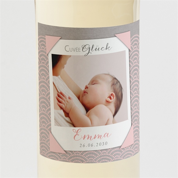 Flaschenetikett Taufe Matrose in Rosa ref.N3001094