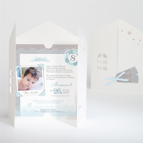 Einladung Taufe Matrose in Blau ref.N91023