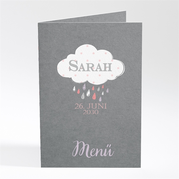 Menükarte Taufe Glücksregen Mädchen ref.N401680