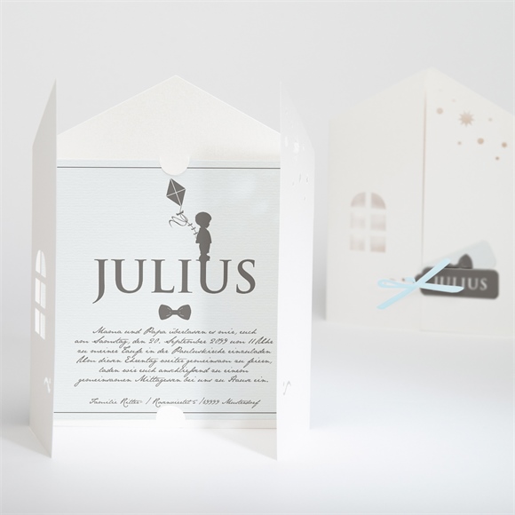 Einladung Taufe Silhouette Junge ref.N91025