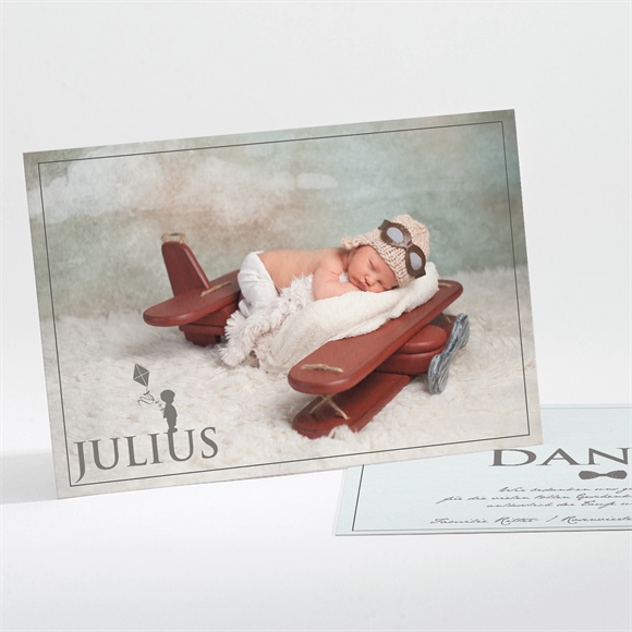 Dankeskarte Taufe Silhouette Junge ref.N111129