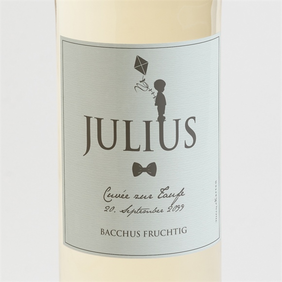 Flaschenetikett Taufe Silhouette Junge ref.N3001097