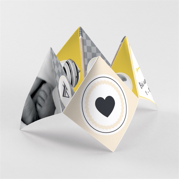 Geburtskarte Schwarz und Gelb ref.N33044