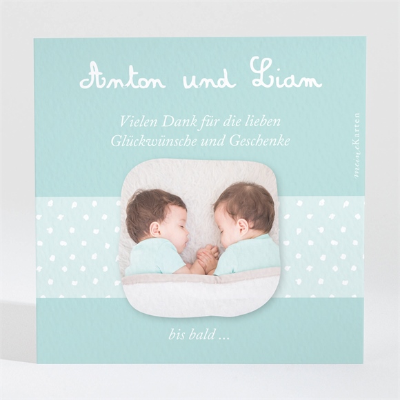 Dankeskarte Geburt Origami Zwillinge Jungen ref.N3001127