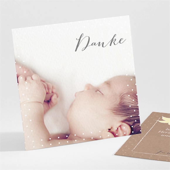 Dankeskarte Taufe Pictos rund und Kraft in Gelb ref.N30126