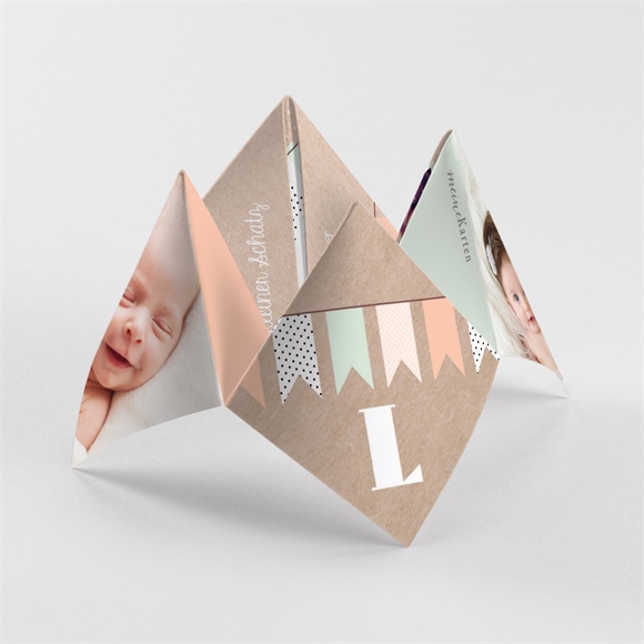 Geburtskarte Girlande auf Kraftpapier ref.N33049