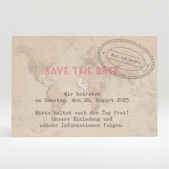 Save the Date Karte Reisepass ref.N120318