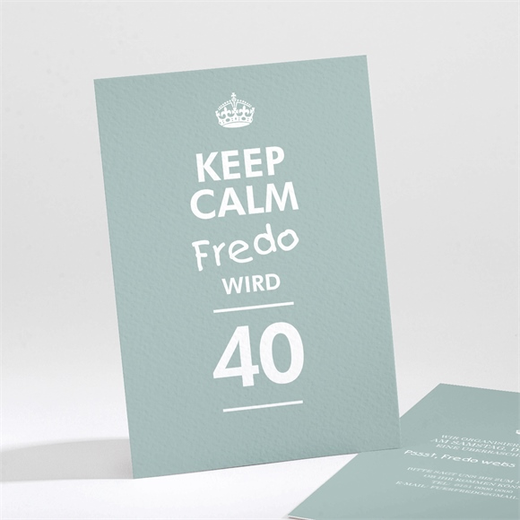 Geburtstagseinladung Keep calm grün ref.N211123