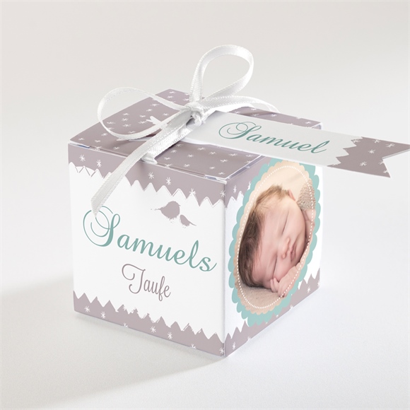 Geschenkbox Taufe Vogelgesang Junge ref.N34013