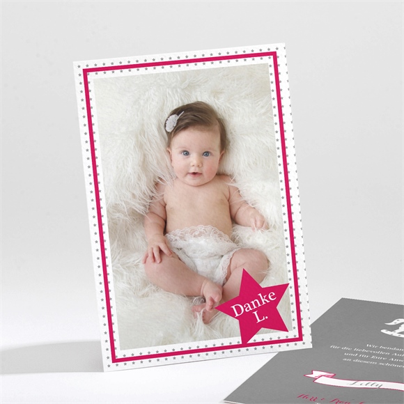 Dankeskarte Taufe Schaukelpferd rot ref.N211135