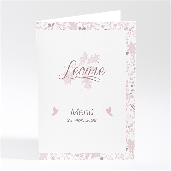 Menükarte Taufe blumenhaus rosa