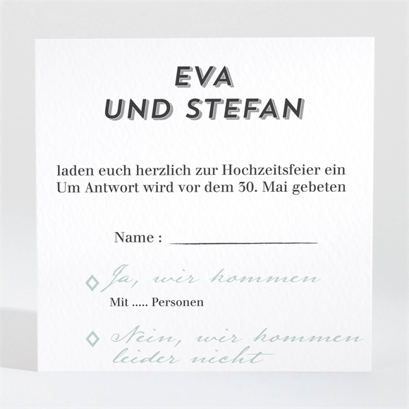 Antwortkarte Hochzeit Zickzack ref.N3001268