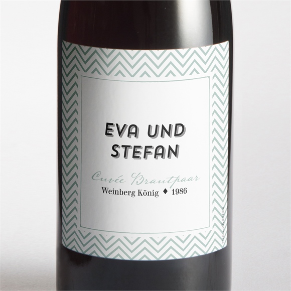 Flaschenetikett Hochzeit Zickzack ref.N3001269