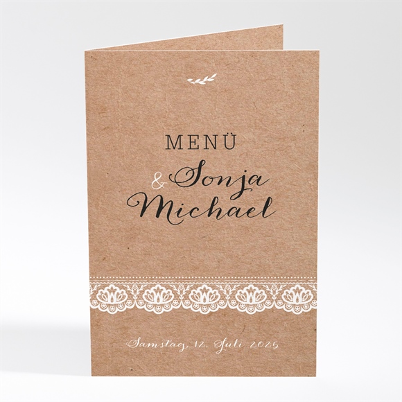 Menükarte Hochzeit Rund um die Spitze ref.N401759