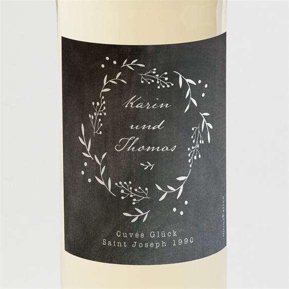 Flaschenetikett Hochzeit Gravur auf Schiefertafel ref.N3001287