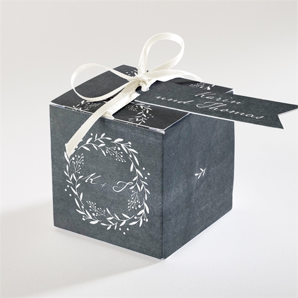 Geschenkbox Hochzeit Gravur auf Schiefertafel ref.N34067