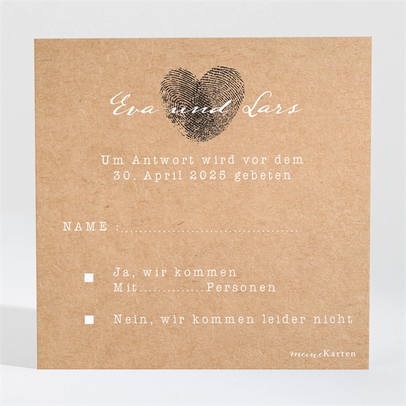 Antwortkarte Hochzeit Abdruck des Herzens ref.N3001310