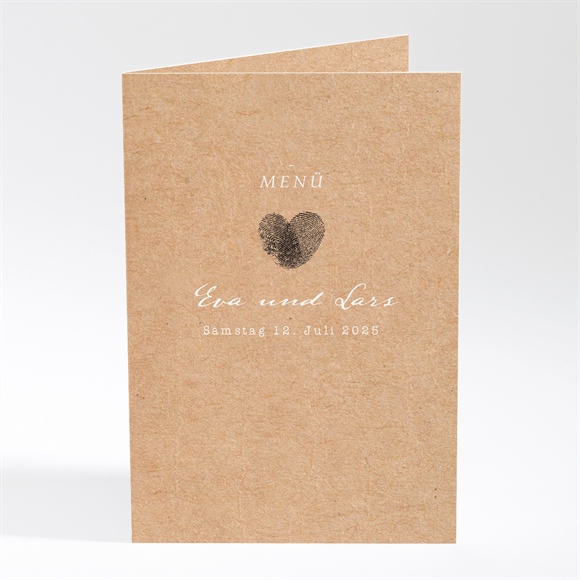 Menükarte Hochzeit Abdruck des Herzens ref.N401771