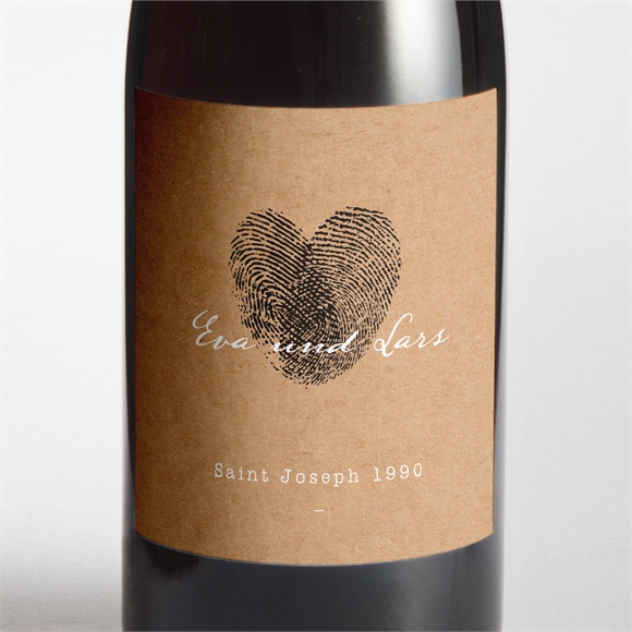 Flaschenetikett Hochzeit Abdruck des Herzens ref.N3001311