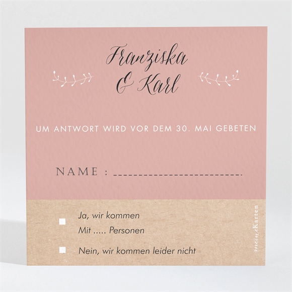 Antwortkarte Hochzeit Festlichkeit ref.N3001313