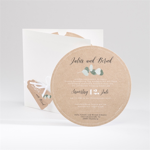 Hochzeitseinladung eukalyptus rustikal