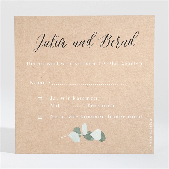 Antwortkarte Hochzeit Eukalyptus rustikal ref.N3001347