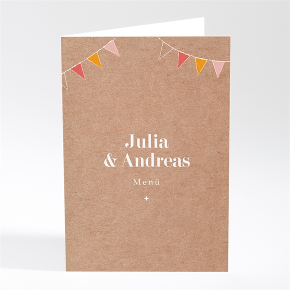Menükarte Hochzeit Fahnen ref.N401786