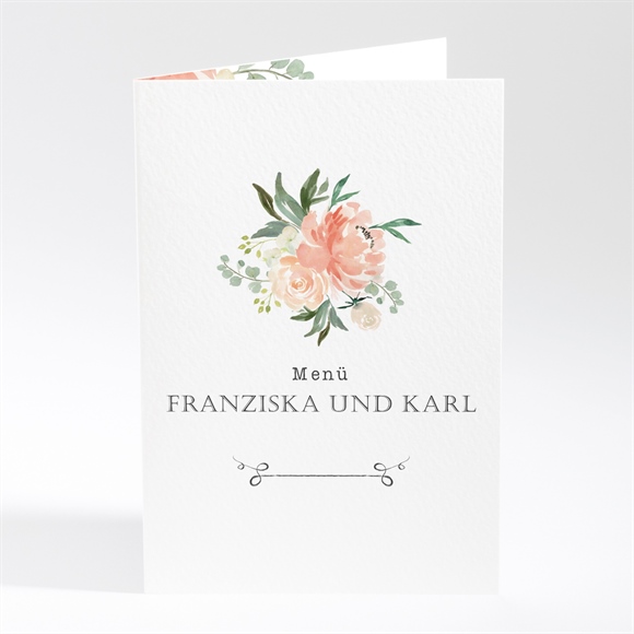 Menükarte Hochzeit romantische rosen