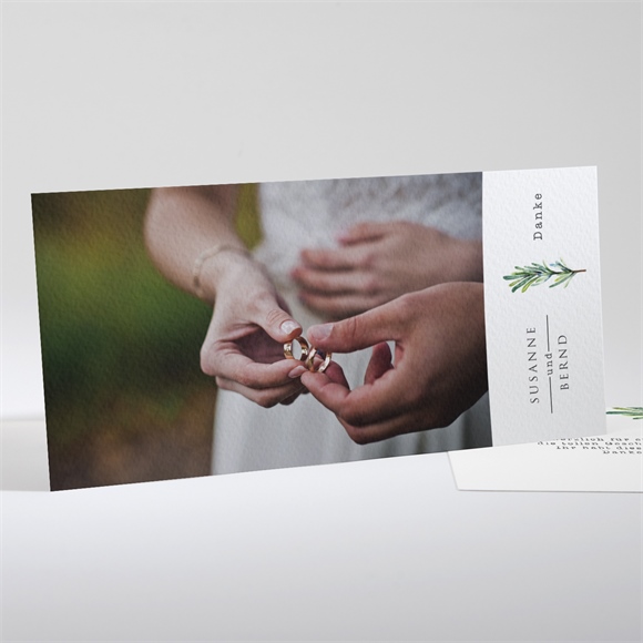 Dankeskarte Hochzeit Rosmarin Zweig ref.N13172