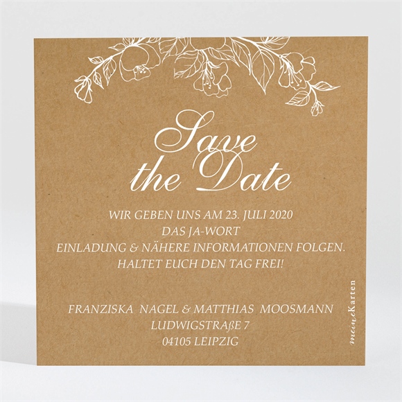 Save the Date Karte Weiße Blüten 2 ref.N3001393