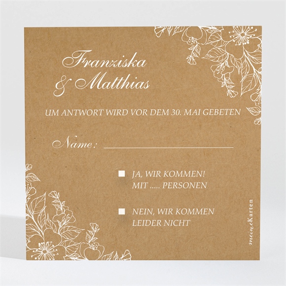 Antwortkarte Hochzeit Weiße Blüten ref.N3001394
