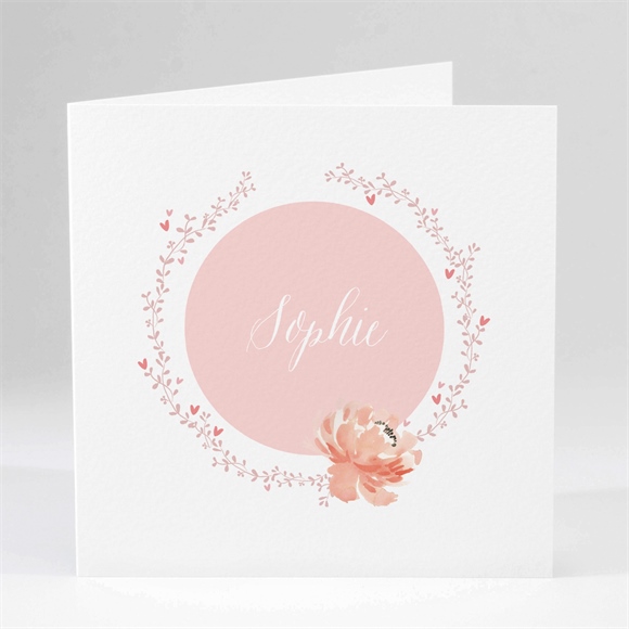 Geburtskarte Blumenkranz Pastellfarben ref.N45180