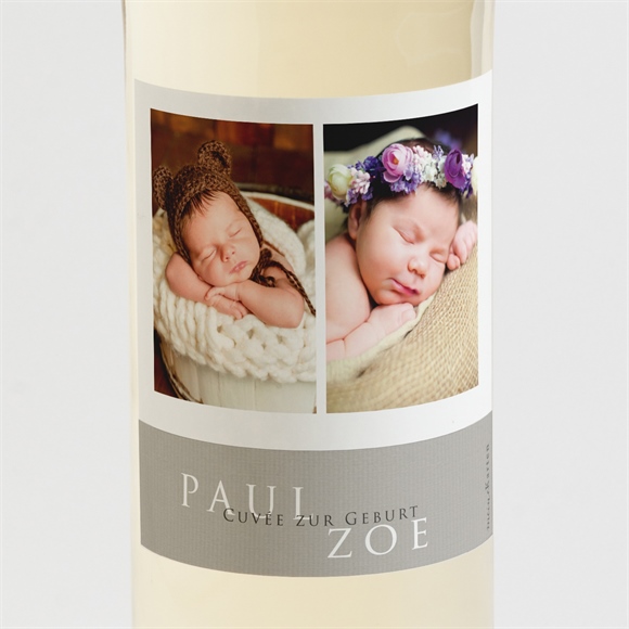 Flaschenetikett Geburt Doppeltes Glück ref.N3001401
