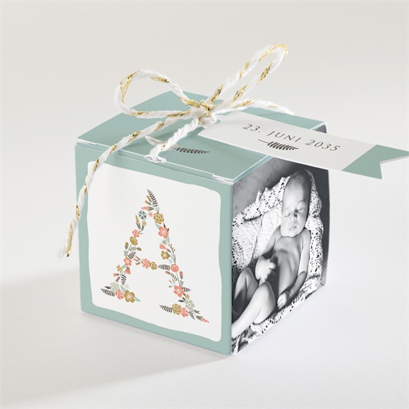 Geschenkbox Taufe Blumenalphabet Junge ref.N340105