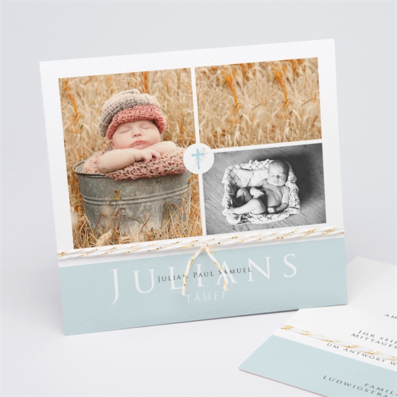 Einladung Taufe Blaue Poetik ref.N311206