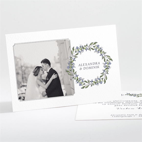 Dankeskarte Hochzeit Retrokranz ref.N111196