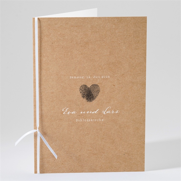 Kirchenheft Hochzeit abdruck des herzens