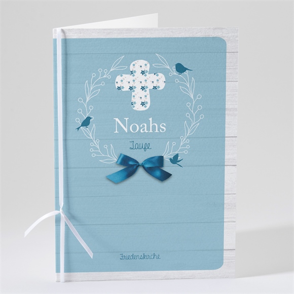 Kirchenheft Taufe Blaue Schleife ref.N49123