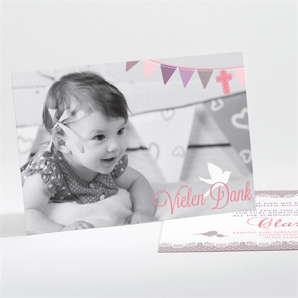 Dankeskarte Taufe Vogelgesang Mädchen ref.N111199