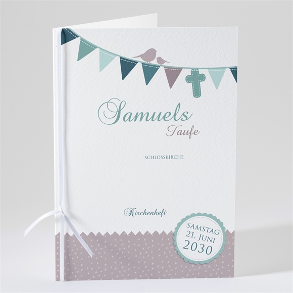 Kirchenheft Taufe Vogelgesang Junge ref.N49126