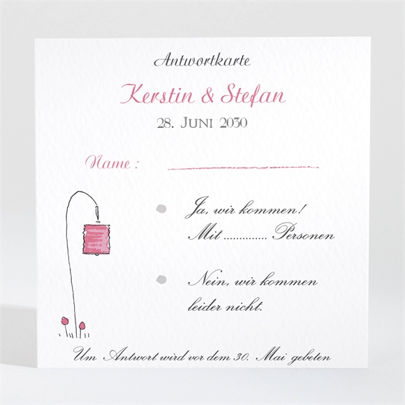 Antwortkarte Hochzeit Hochzeitspaar ref.N3001424