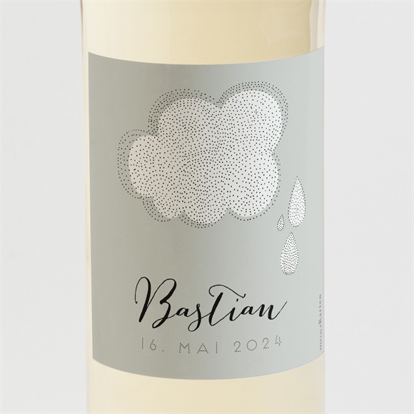 Flaschenetikett Geburt Wolke ref.N3001429