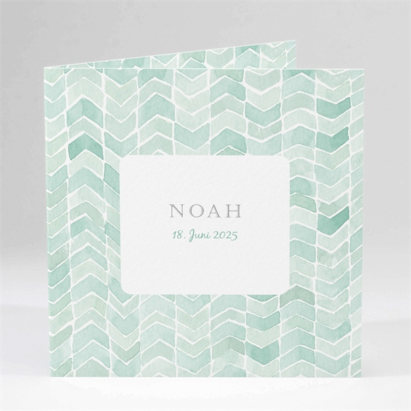 Geburtskarte Aquarellmuster Grün ref.N45189