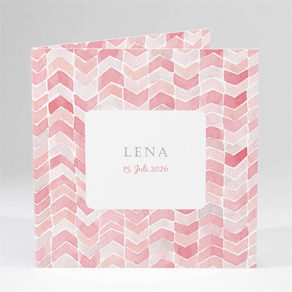 Geburtskarte Aquarellmuster Rosa ref.N45190