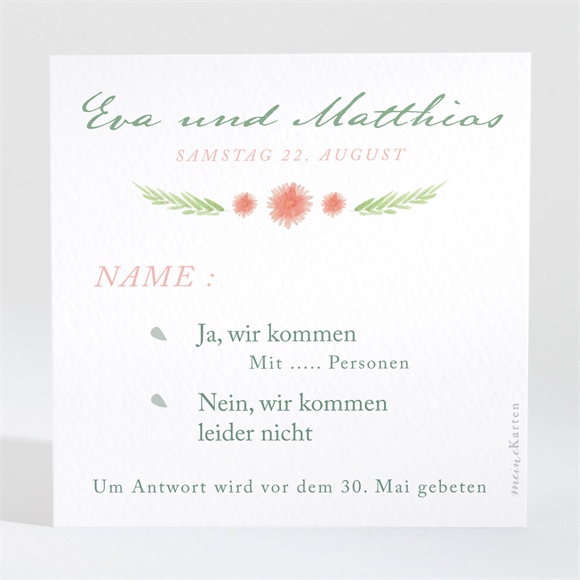 Antwortkarte Hochzeit Blume ref.N3001438