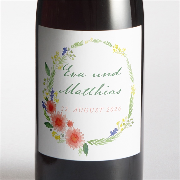 Flaschenetikett Hochzeit Blume ref.N3001439